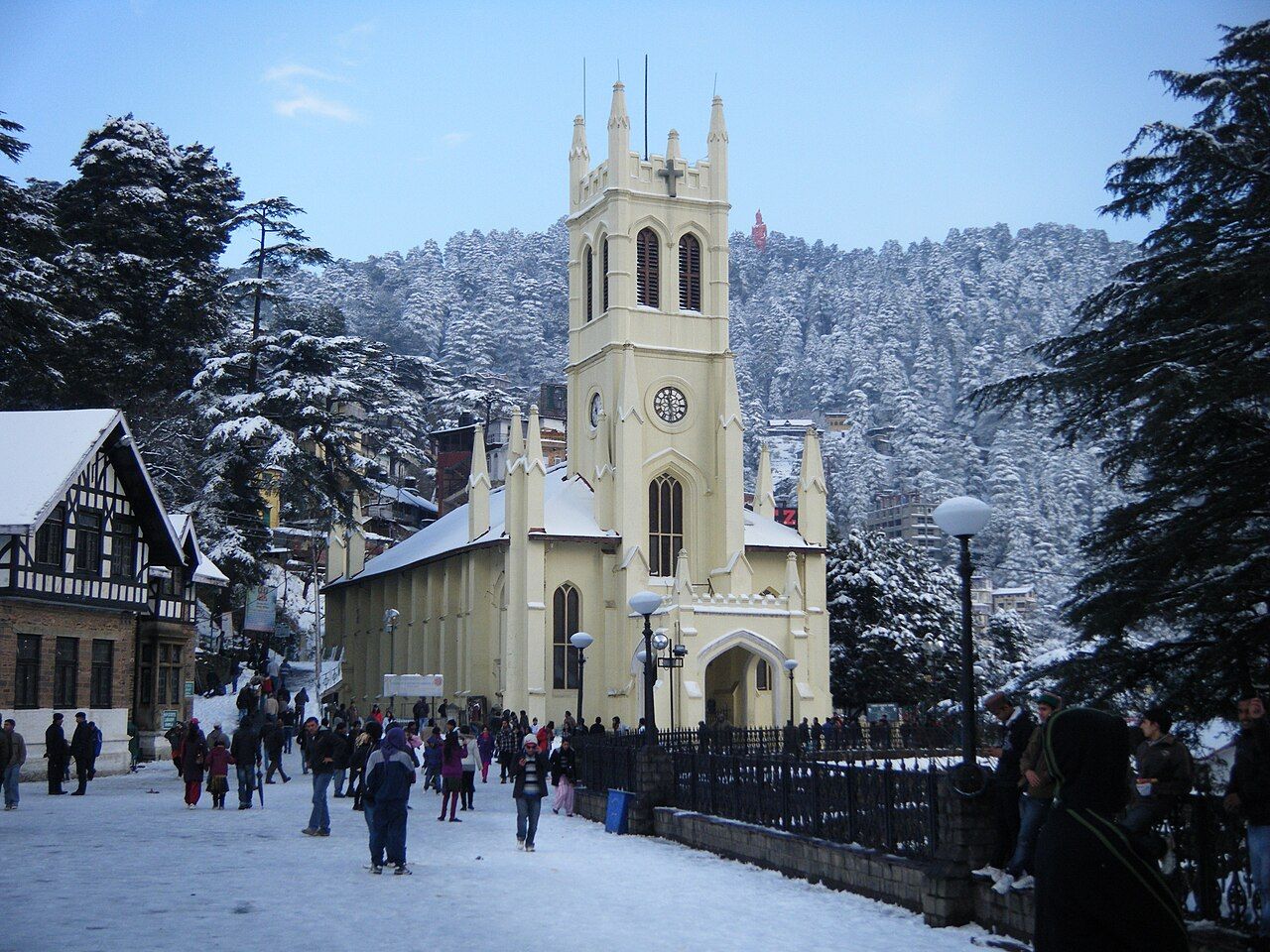 Christ Church, Shimla, in snow