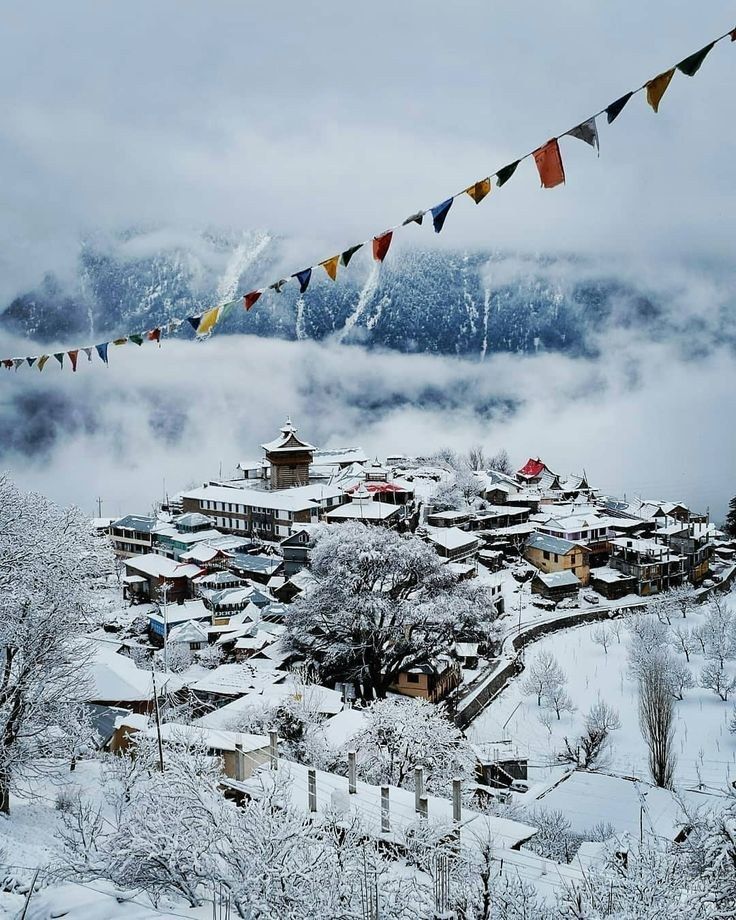 Kalpa village in snow